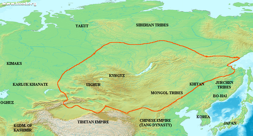 820年回鹘汗国极盛时的疆域图.png