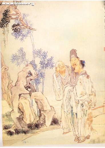 晚清画家钱慧安绘《苏东坡夜游承天寺》