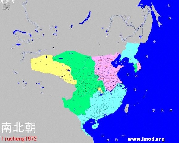 南北朝行政区划图 陈、北周、北齐