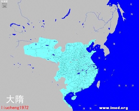 隋朝行政区划图 郡制地名