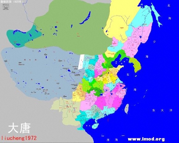 唐朝详细行政区划图 820年