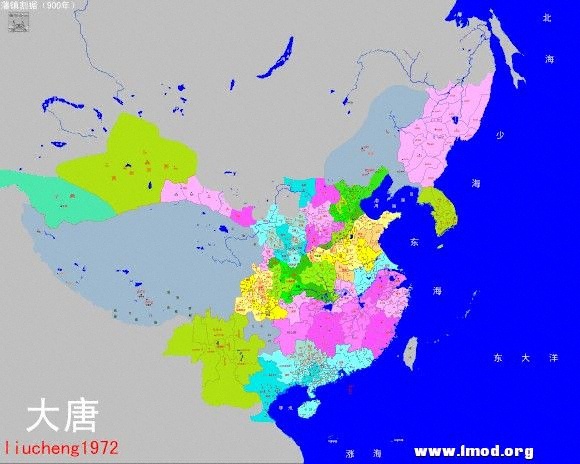 唐朝详细行政区划图 900年