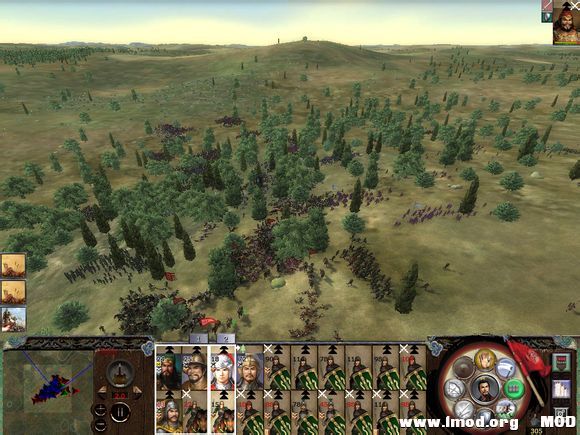 骑兵拉出来，冲击敌军弓箭