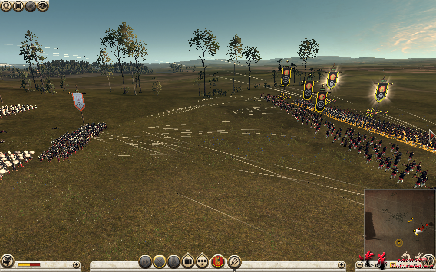 两军弓箭手互射